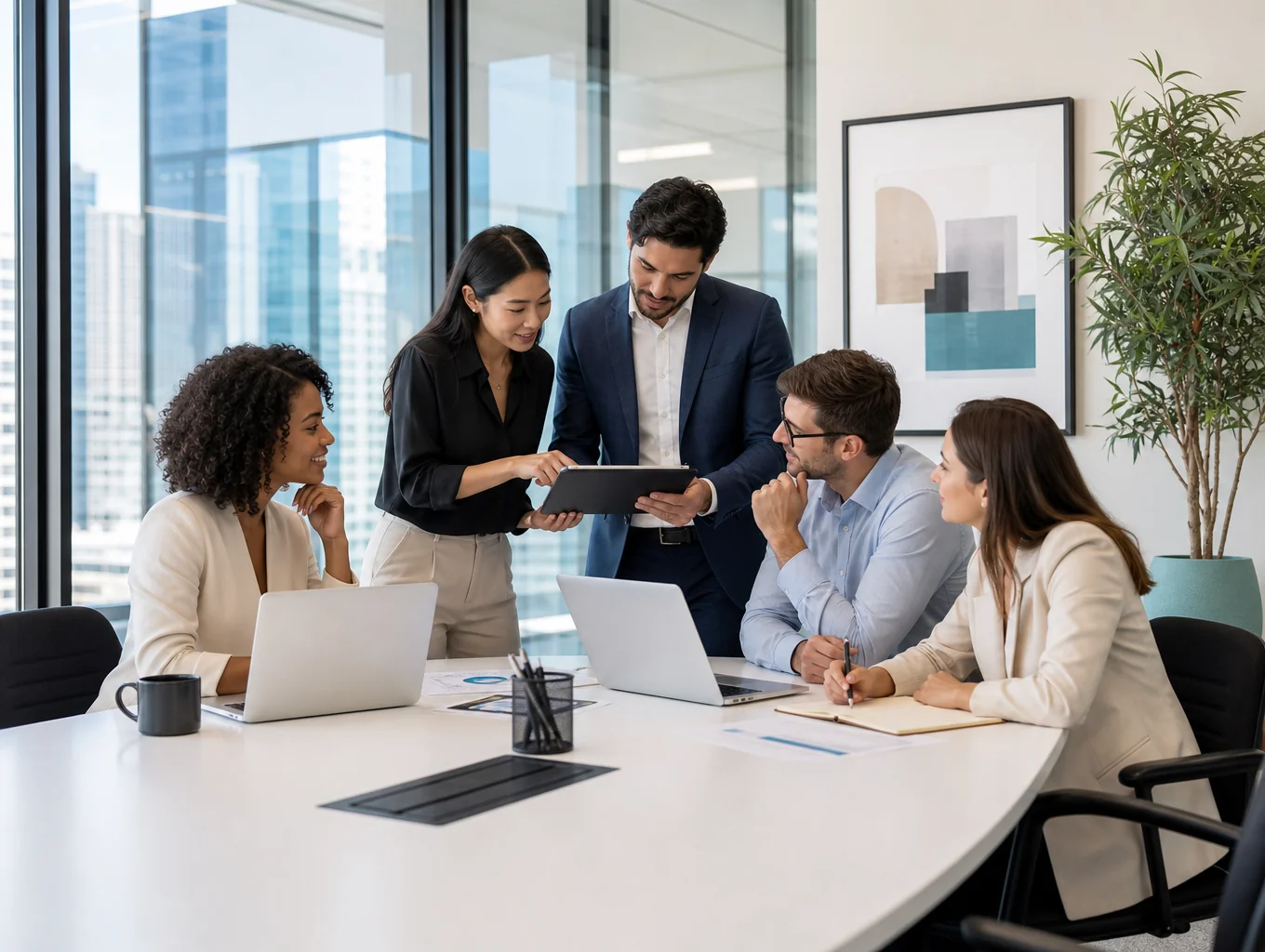 Professional recruitment meeting in a modern office