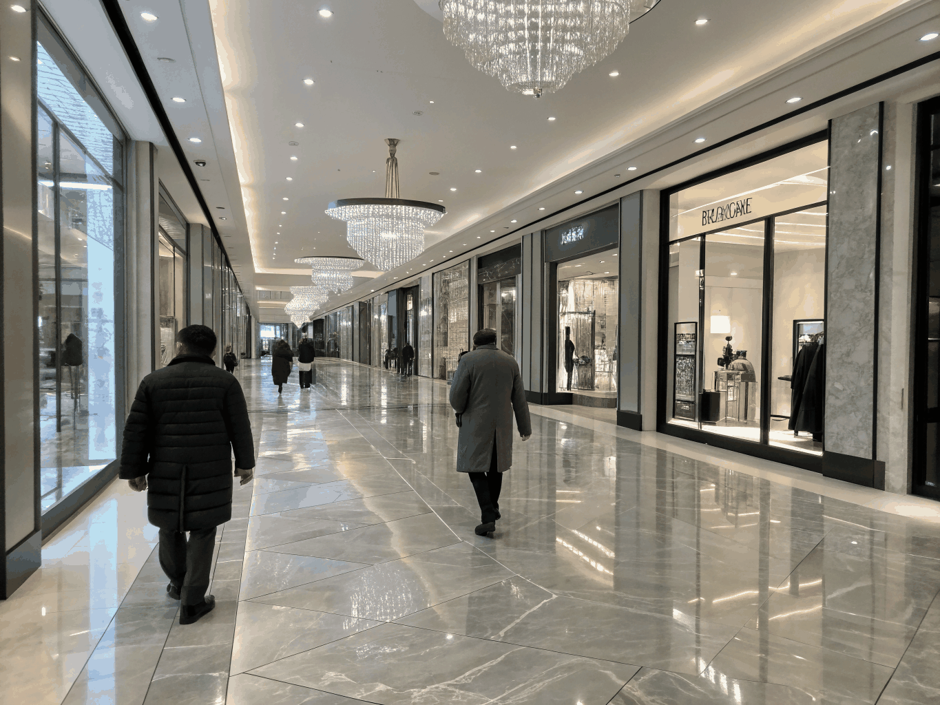 Retail professionals in a modern shopping environment