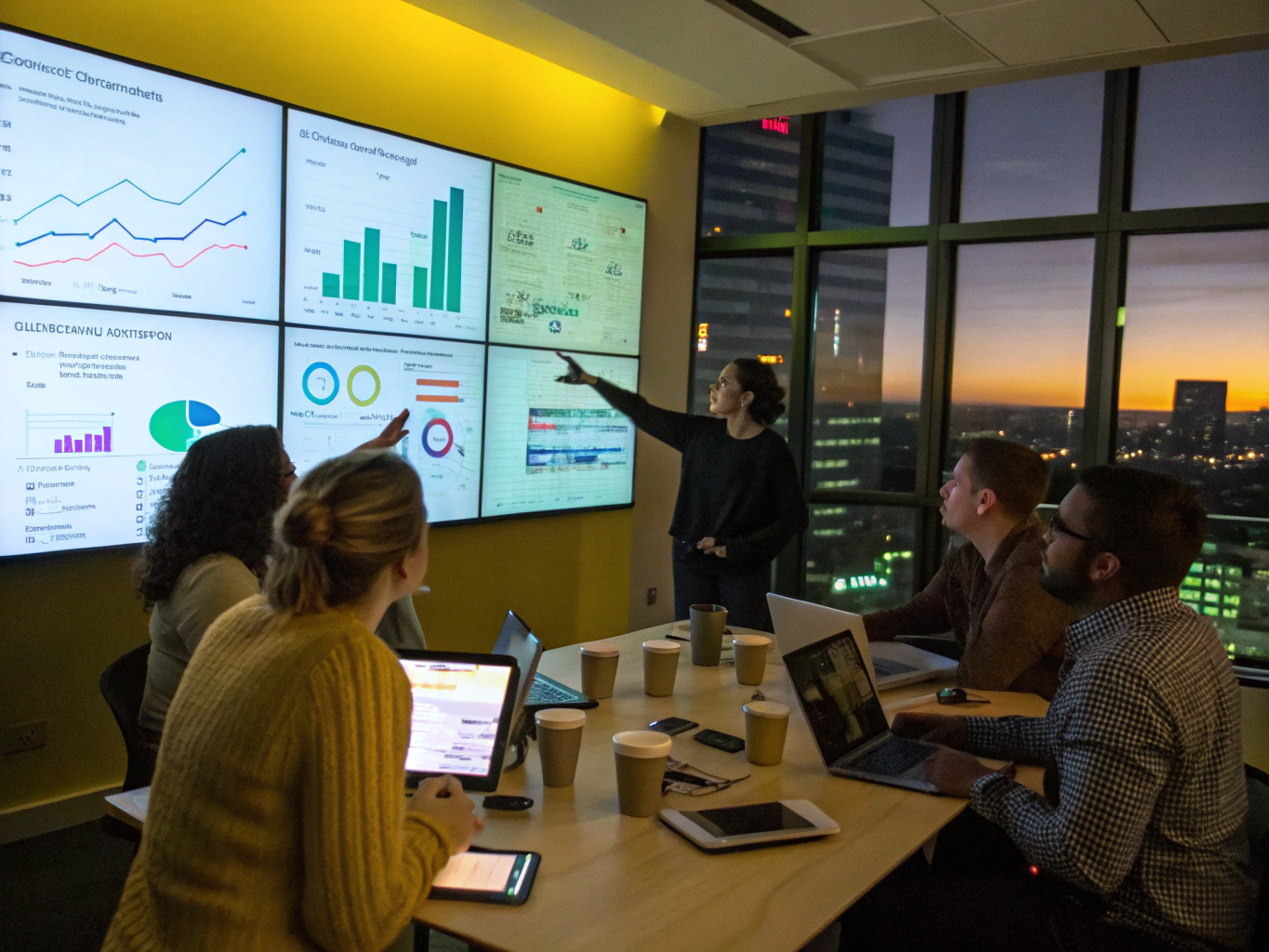 Marketing team collaborating on a strategy